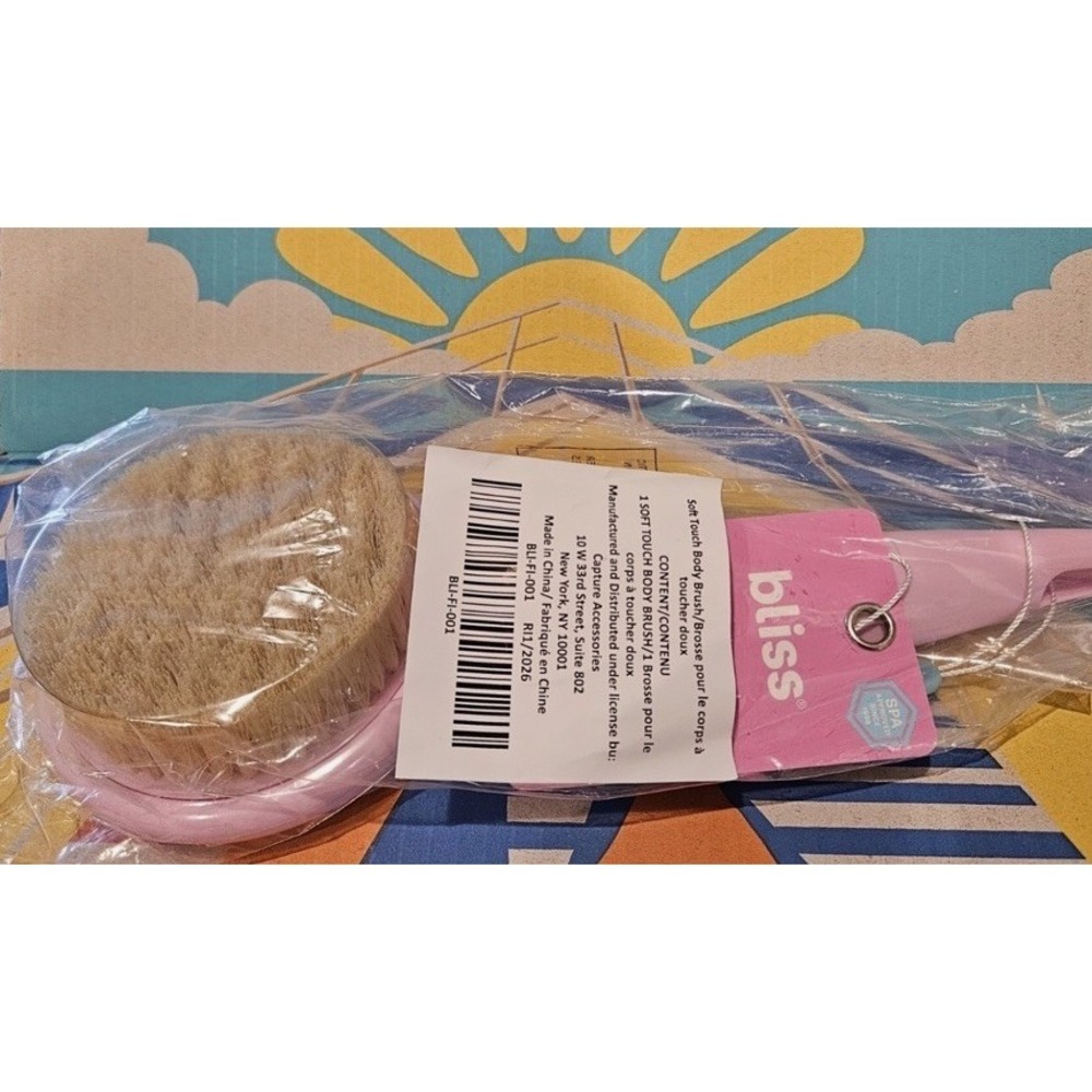 Bliss Soft Touch Body Brush Pink Spa Exfoliating Bath Shower Brush New